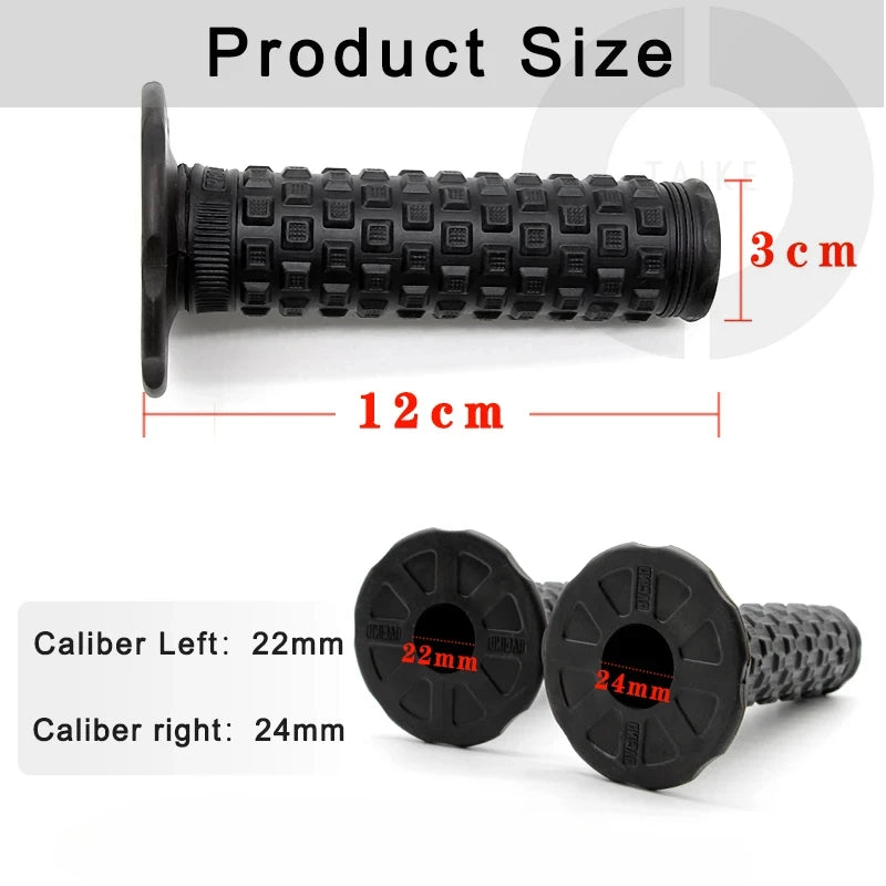 7/8" (22mm) Motorcycle Handlebar Grips – Soft Rubber Pillow Top Dirt Bike Grips for MX, Motocross, Enduro & Off-Road Motorcycles