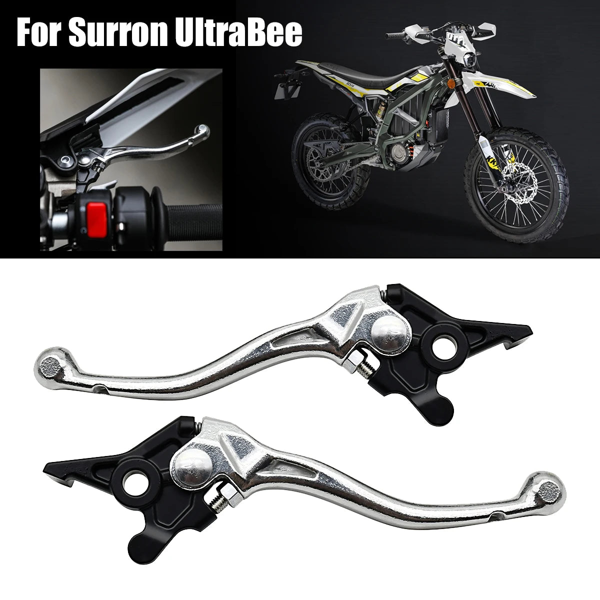Left & Right Brake Lever Set for Sur-Ron Ultra Bee Electric Dirt Bike – OEM Style Motorcycle Brake Handle Replacement