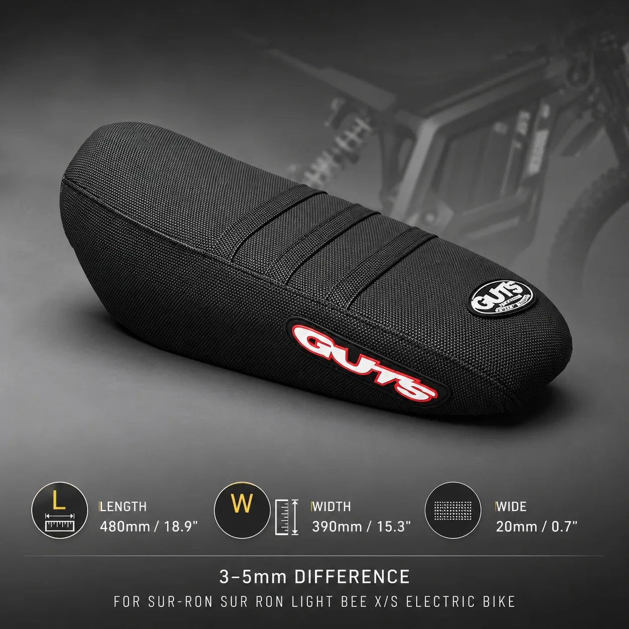 GUTS Style Ribbed Seat Cover for Dirt Bikes – Gripper Seat Cover with Custom Color Options