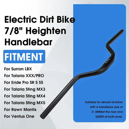 7/8” 22mm CNC Handlebar Riser for Sur-Ron LBX & Talaria MX3/MX4/XXX