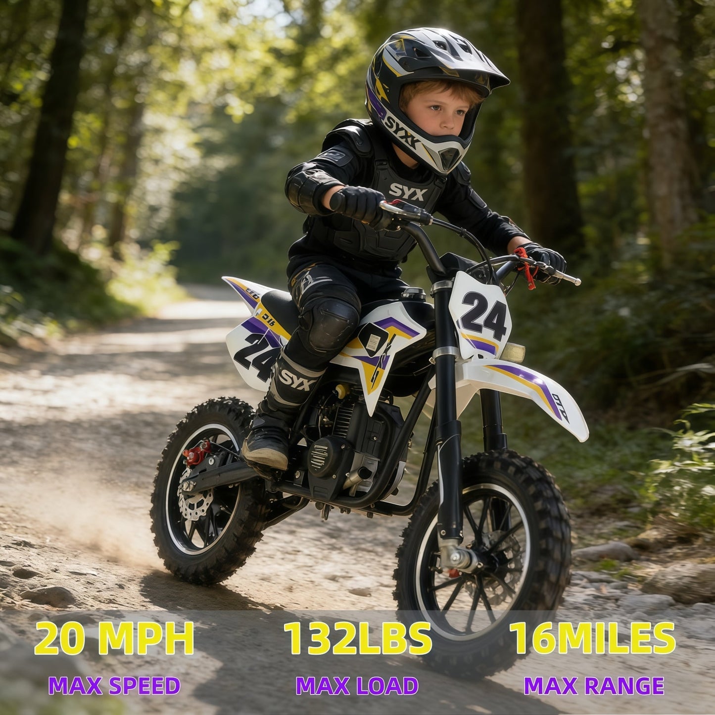 SYX MOTO MK 40cc 4-Stroke Kids Mini Dirt Bike – Automatic Gas Pocket Bike with Pull Start, EPA Approved
