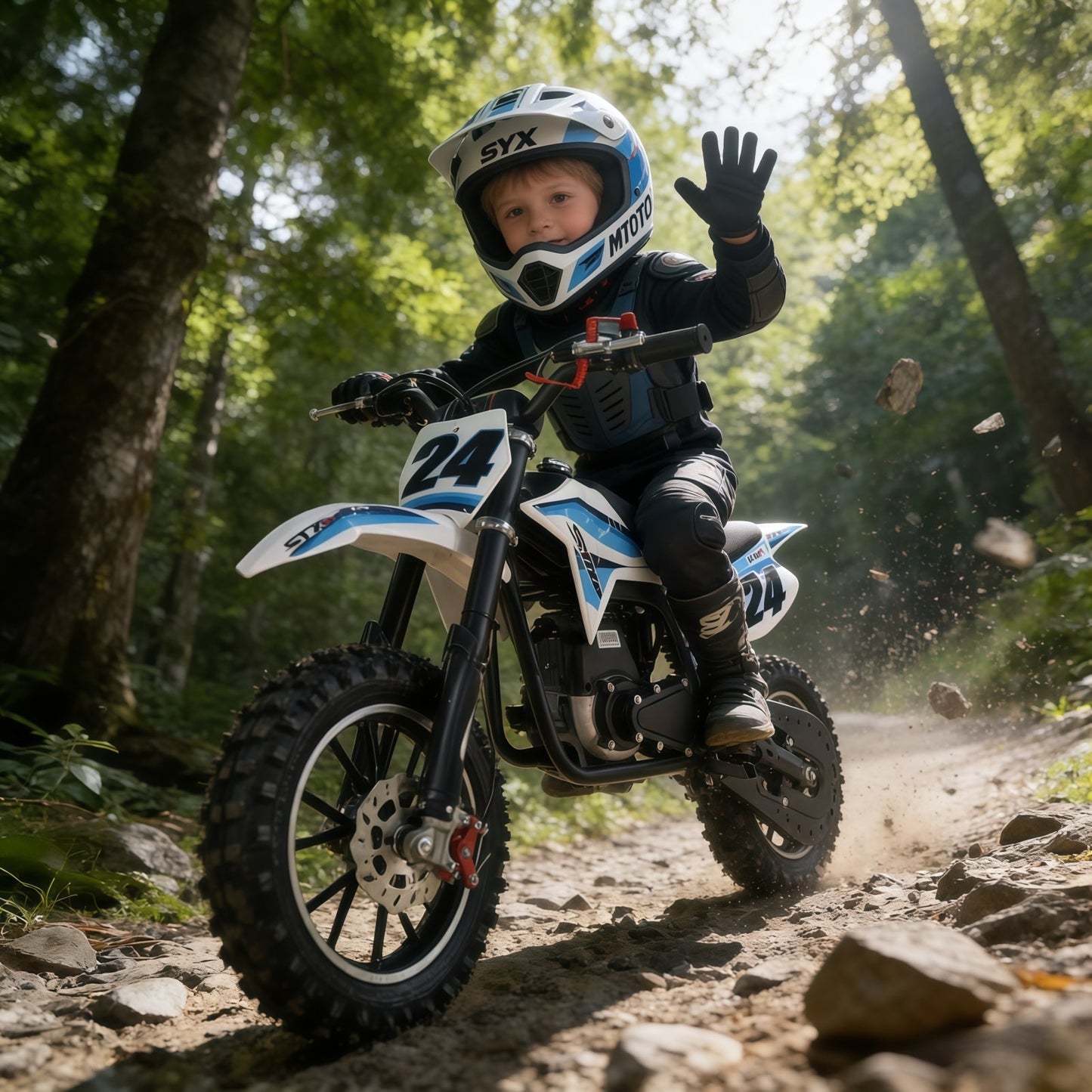 SYX MOTO MK 40cc 4-Stroke Kids Mini Dirt Bike – Automatic Gas Pocket Bike with Pull Start, EPA Approved