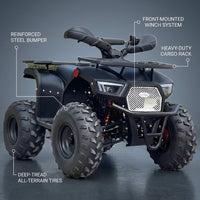 TrailForce ShadowX 4x4 Stealth Utility ATV — Feature Infographic