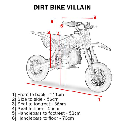 MotoTec Villain 52CC 2-Stroke Kids Gas Dirt Bike (SAK59274)