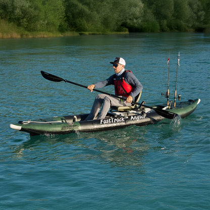 Sea Eagle 385FTA FastTrack 12FT 2- Persons Angler Inflatable Hunter Green Fishing Kayak [385FTAK] (SAK80139)